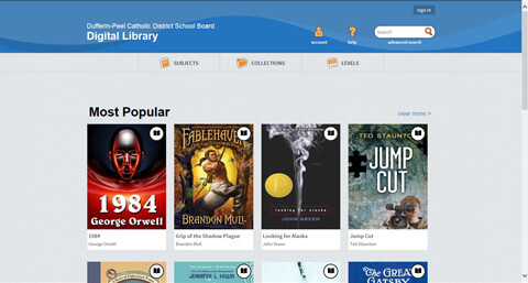 DPCDSB digital library front page image